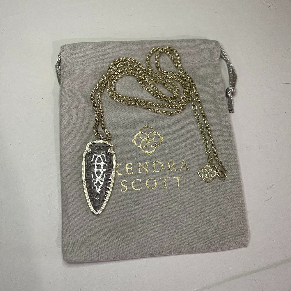 Kendra Scott Sadie Silver & Gold Arrowhead Necklace